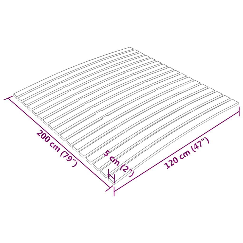 Spilebase med 17 lameller 120x200 cm