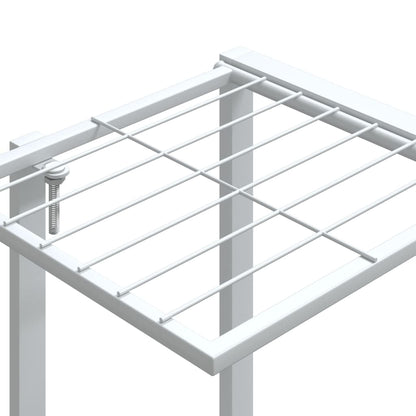 Blomsterstativ med hjul, 94,5x24,5x91,5 cm, hvit jern