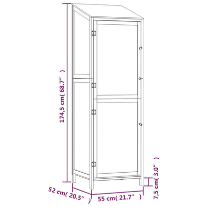 Hageskur hvit 55x52x174,5 cm heltre gran