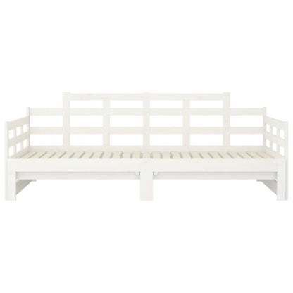 Hvit uttrekkbar dagseng i heltre, 2x(90x190) cm