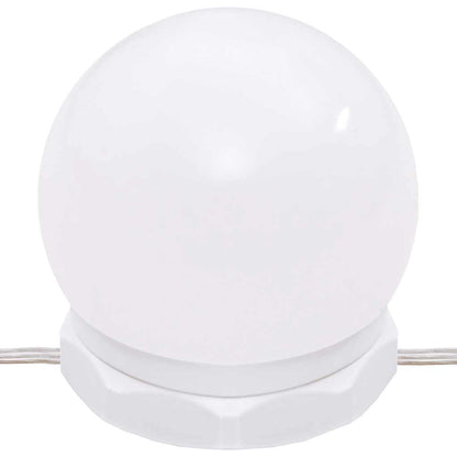 Sminkebord med LED-lys, brun eik, 86,5x35x136 cm