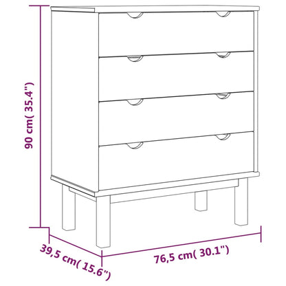 Kommode OTTA brun og hvit 76,5x39,5x90 cm heltre furu