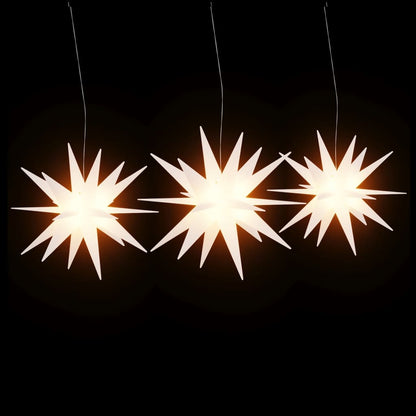 Julelys med LED 3 stk sammenleggbar hvit