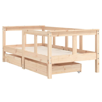 Barnesengeramme med skuffer 70x140 cm heltre furu