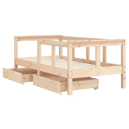 Barnesengeramme med skuffer 70x140 cm heltre furu