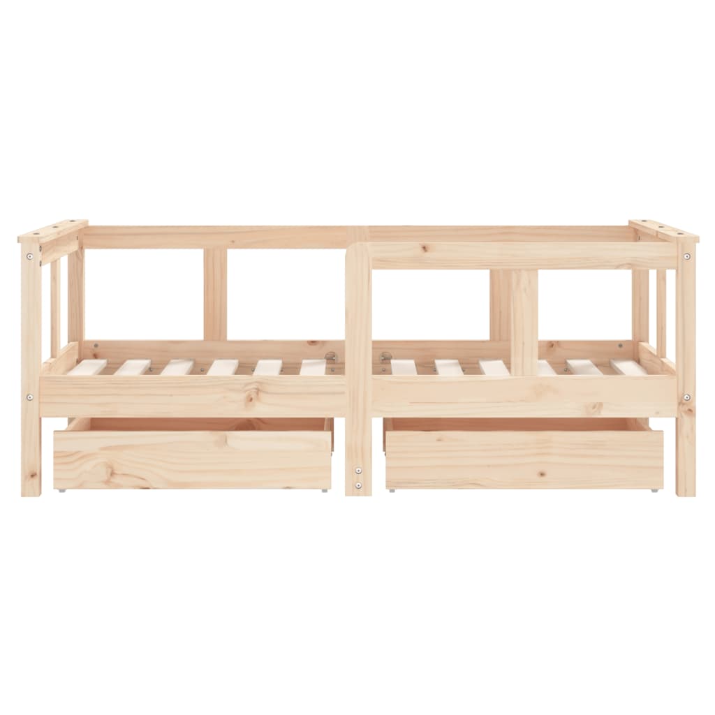 Barnesengeramme med skuffer 70x140 cm heltre furu