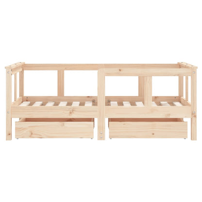 Barnesengeramme med skuffer 70x140 cm heltre furu
