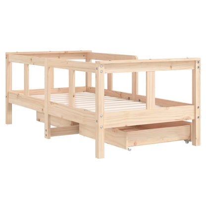 Barnesengeramme med skuffer 70x140 cm heltre furu