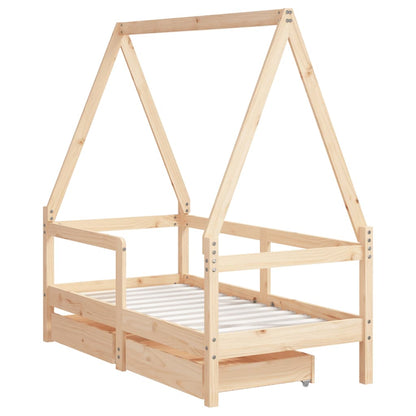 Barnesengeramme med skuffer 70x140 cm heltre furu