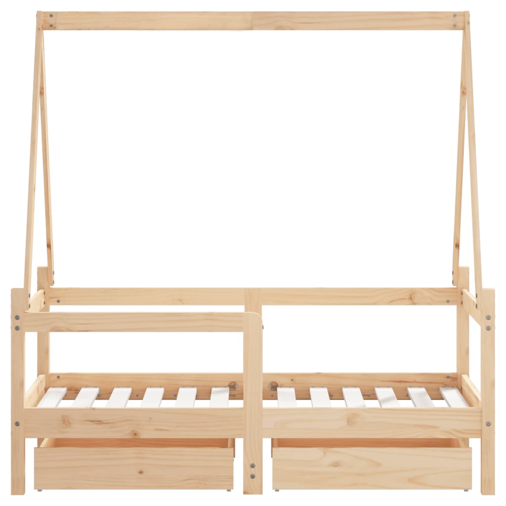 Barnesengeramme med skuffer 70x140 cm heltre furu