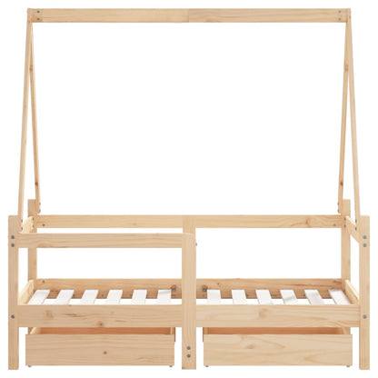 Barnesengeramme med skuffer 70x140 cm heltre furu