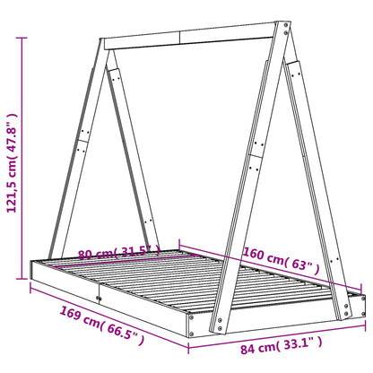 Barnesengeramme 80x160 cm heltre furu