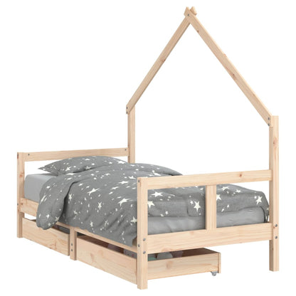 Barnesengeramme med skuffer 80x160 cm heltre furu