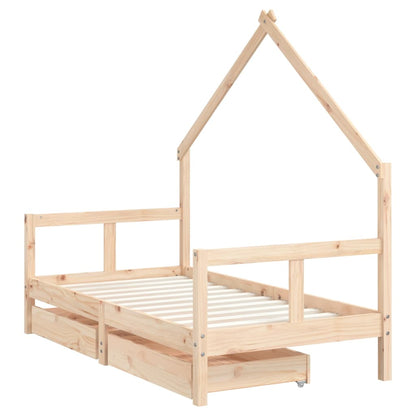 Barnesengeramme med skuffer 80x160 cm heltre furu