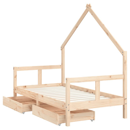 Barnesengeramme med skuffer 80x160 cm heltre furu