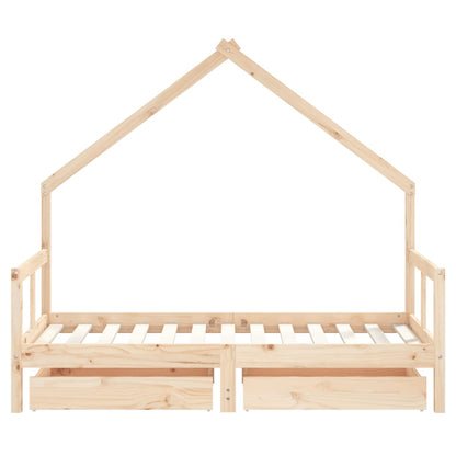 Barnesengeramme med skuffer 80x160 cm heltre furu