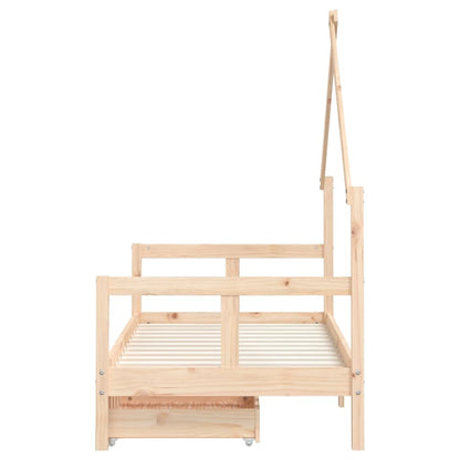 Barnesengeramme med skuffer 80x160 cm heltre furu