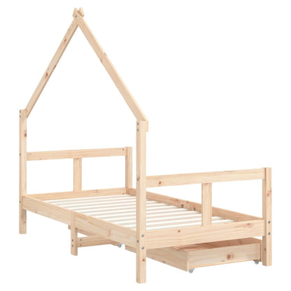 Barnesengeramme med skuffer 80x160 cm heltre furu