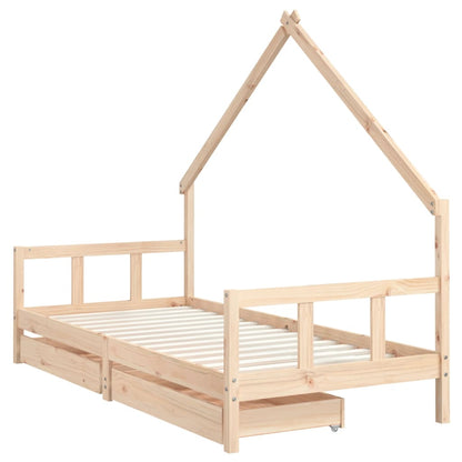 Barnesengeramme med skuffer 90x190 cm heltre furu