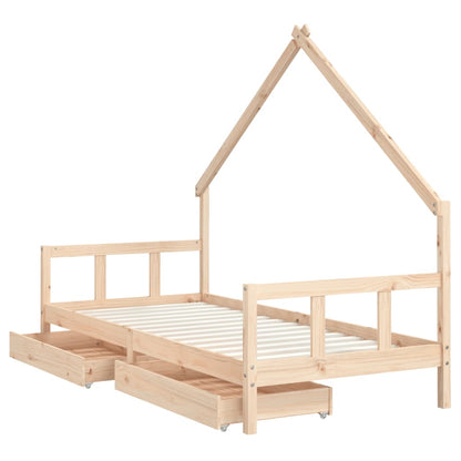 Barnesengeramme med skuffer 90x190 cm heltre furu