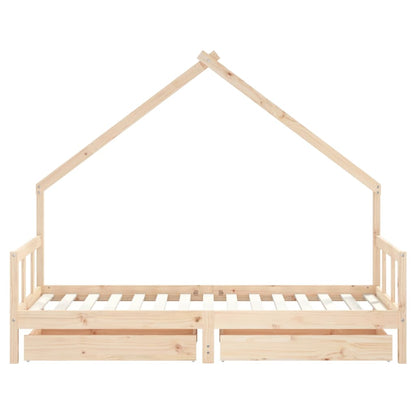 Barnesengeramme med skuffer 90x190 cm heltre furu