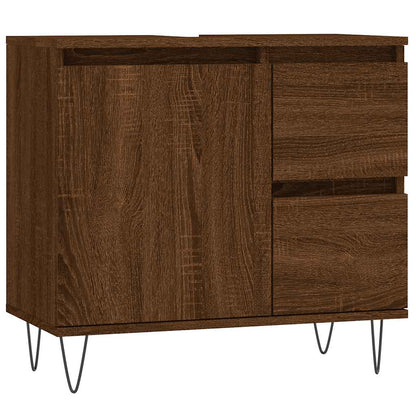 Baderomsskap brun eik 65x33x60 cm konstruert tre