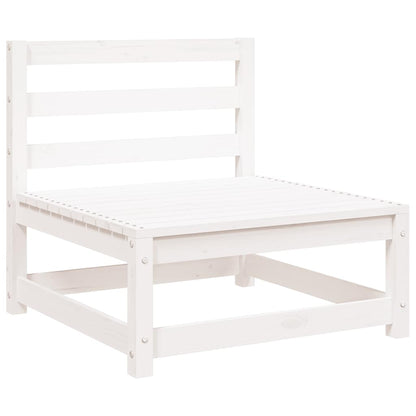 Hagesofa uten armlener hvit 70x70x67 cm heltre furu