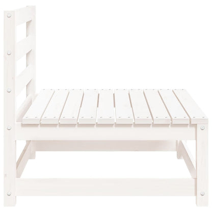 Hagesofa uten armlener hvit 70x70x67 cm heltre furu