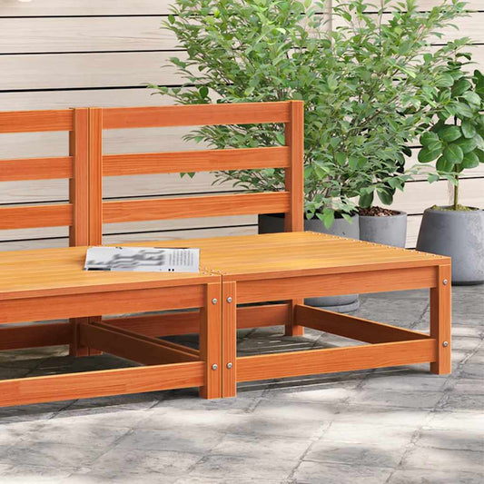 Hagesofa uten armlener voksbrun 70x70x67 cm heltre furu