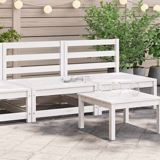 Hagesofaer uten armlener 2 stk hvit 70x70x67 cm heltre furu