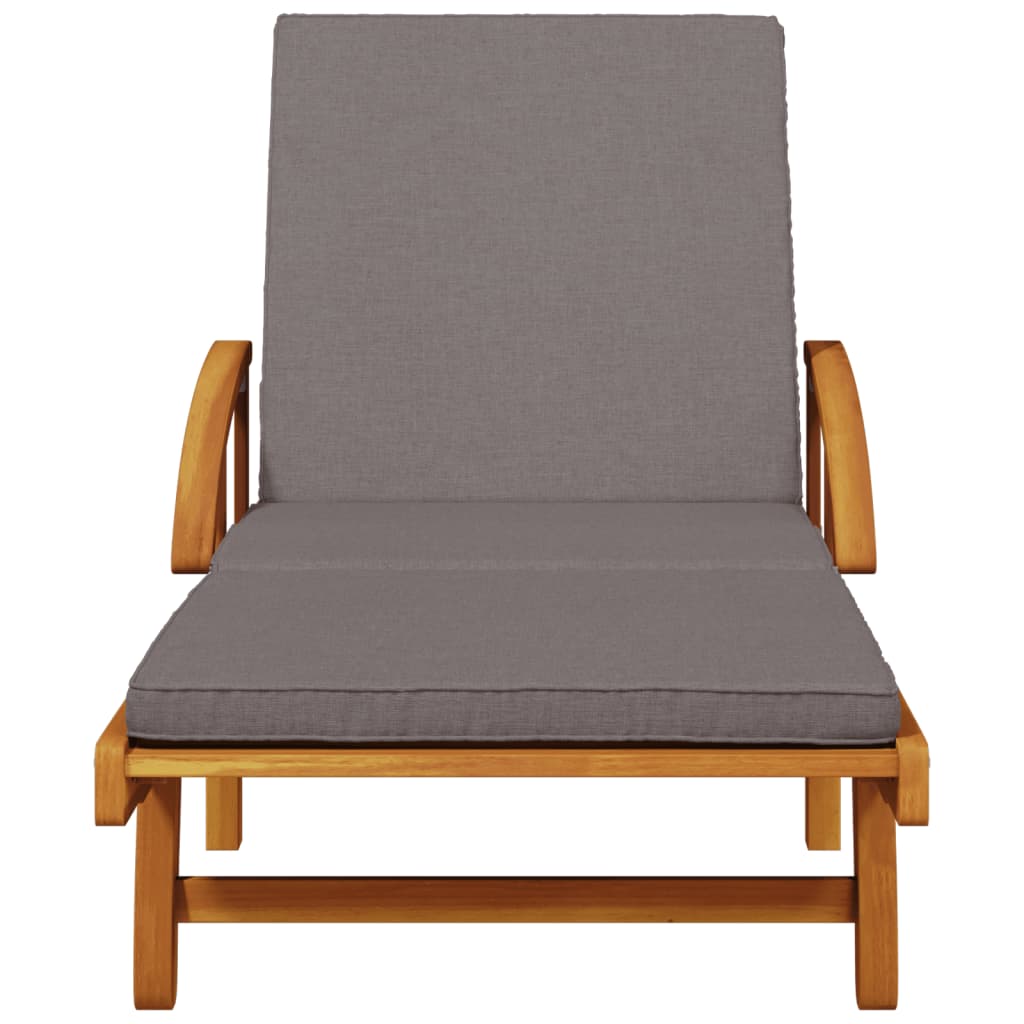 Solsenger 2 stk med puter 200x68x83 cm heltre akasie