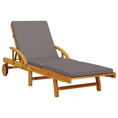 Solsenger 2 stk med puter 200x68x83 cm heltre akasie