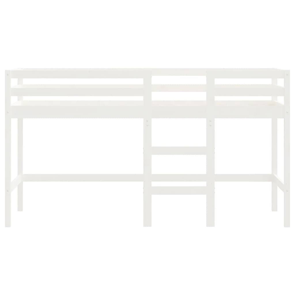 Køyeseng for barn med stige hvit 80x200 cm heltre furu