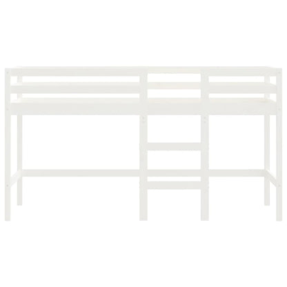 Køyeseng for barn med stige hvit 80x200 cm heltre furu