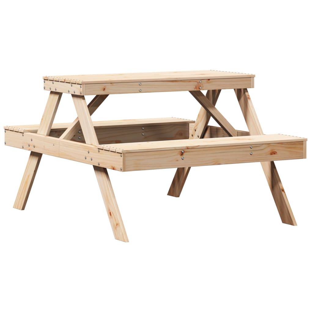 Piknikbord 105x134x75 cm heltre furu