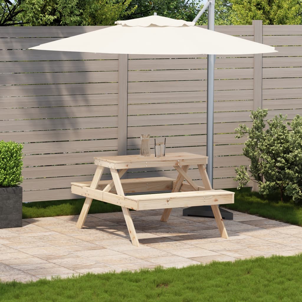 Piknikbord 105x134x75 cm heltre furu