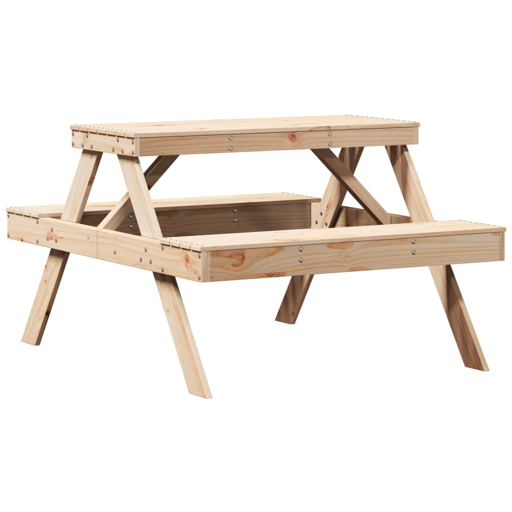 Piknikbord 105x134x75 cm heltre furu