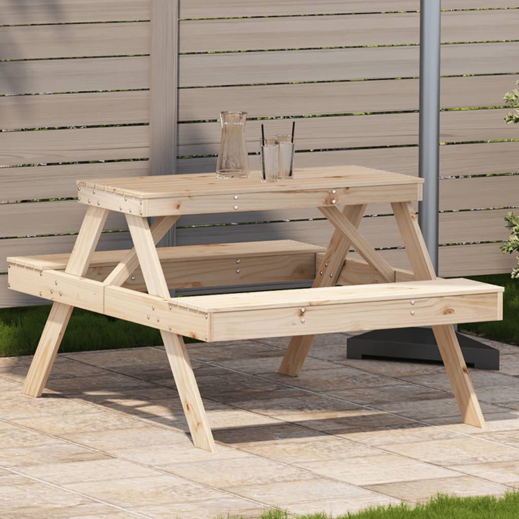 Piknikbord 105x134x75 cm heltre furu