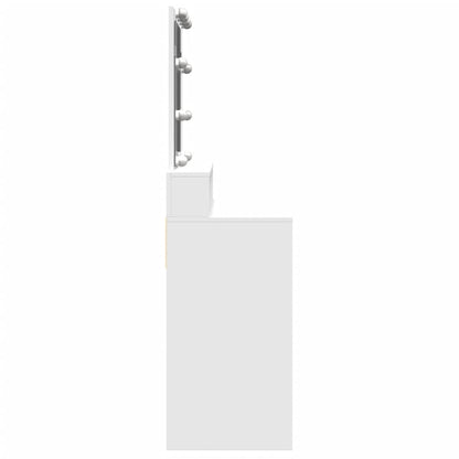 Sminkebord med LED hvit 80x41x144,5 cm