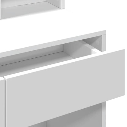 Sminkebord med LED hvit 80x41x144,5 cm