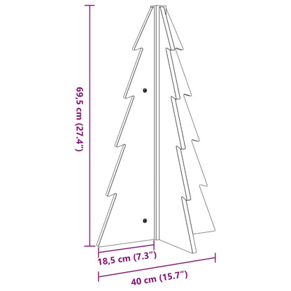 Juletre av tre til pynt 69,5 cm heltre furu