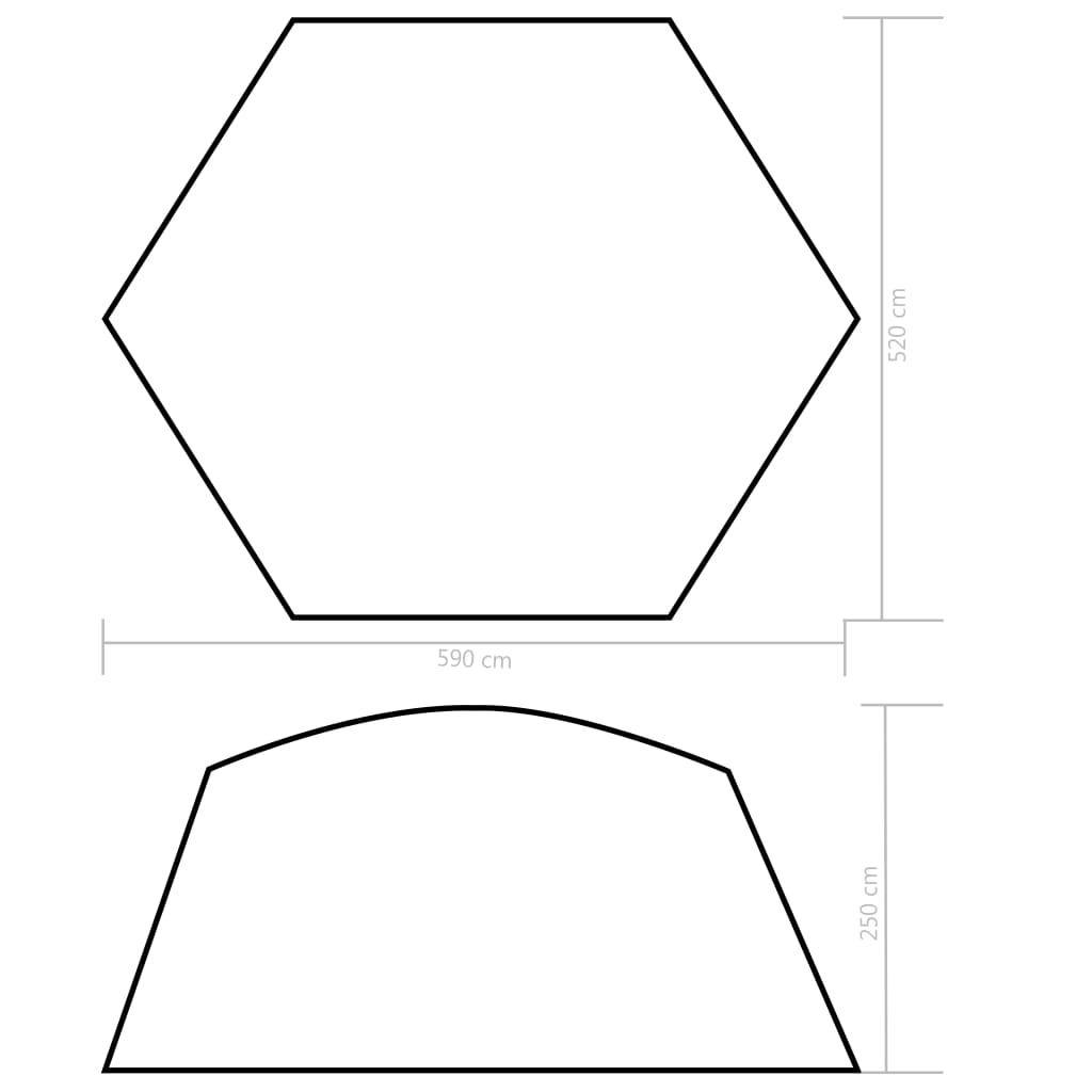 Bassengtelt stoff 590x520x250 cm blå