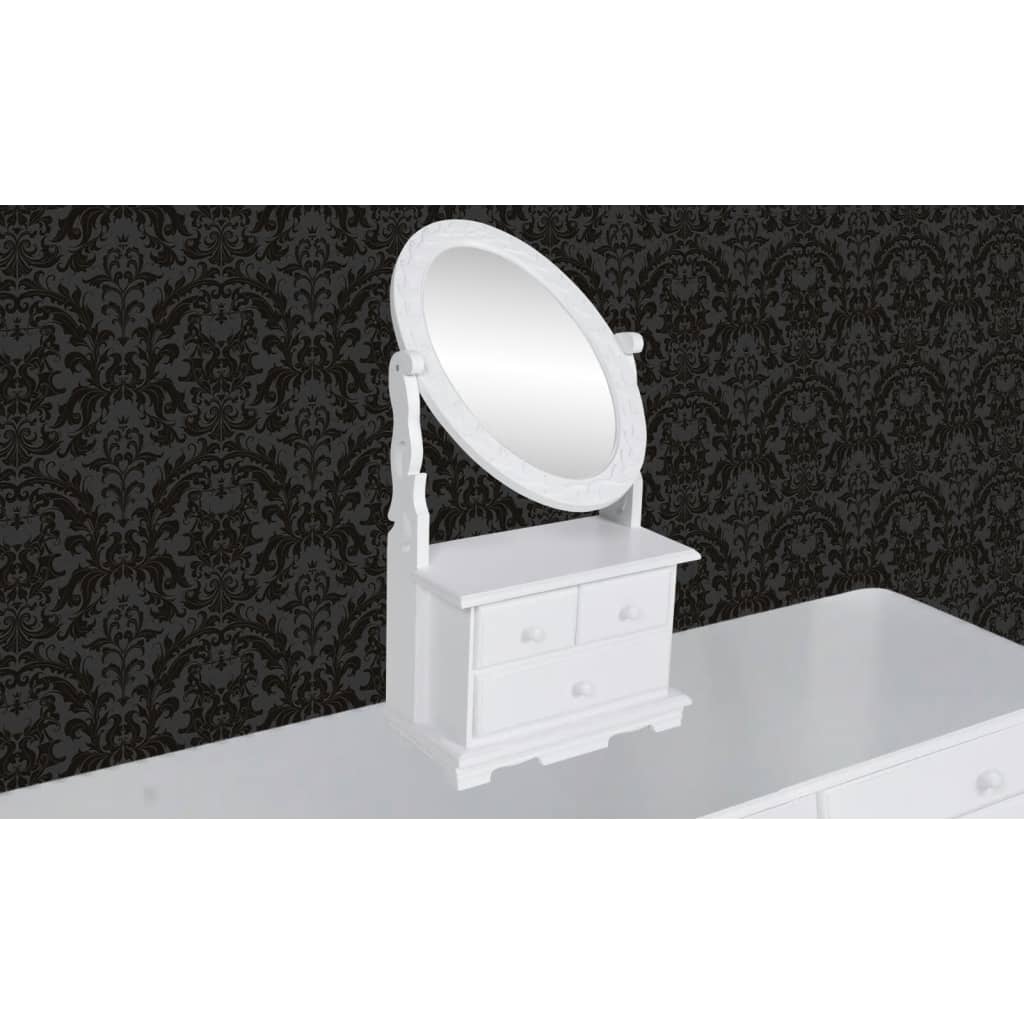 Sminkebord med ovalt svingspeil MDF