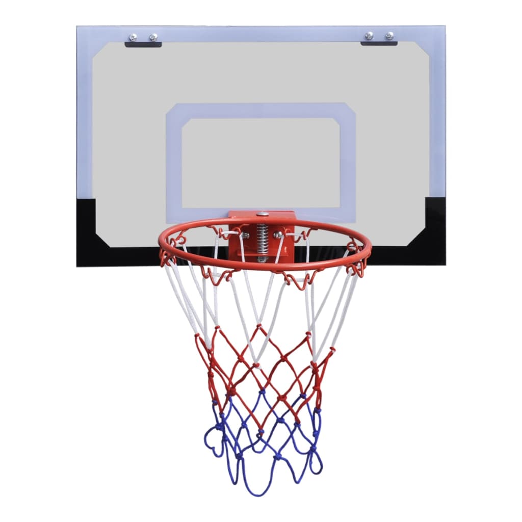 Basketballsett med kurv, ball og pumpe