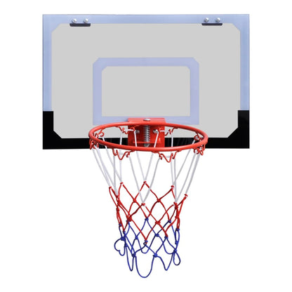Basketballsett med kurv, ball og pumpe