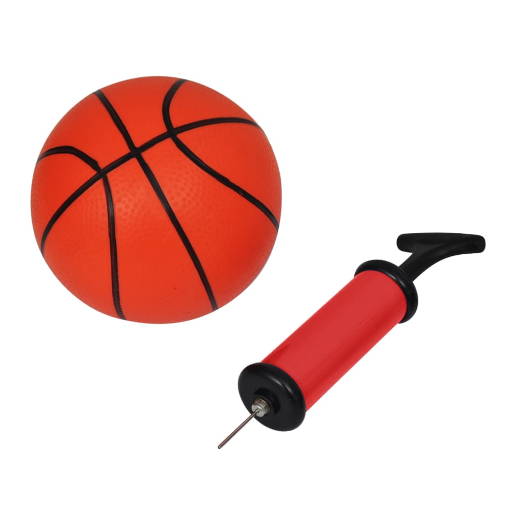 Basketballsett med kurv, ball og pumpe