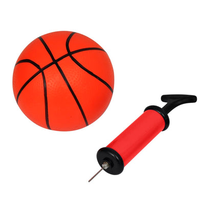 Basketballsett med kurv, ball og pumpe
