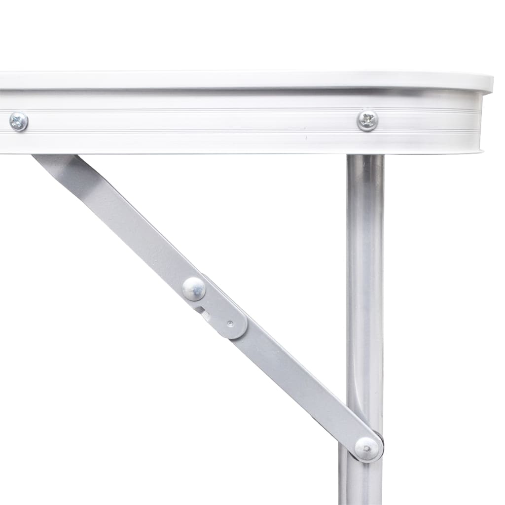 Sammenleggbart campingbord med 4 krakker aluminium 120x60 cm