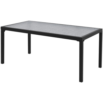 Hagesofagruppe i 4 deler, aluminum og tekstil, svart