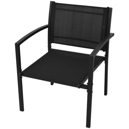 Hagesofagruppe i 4 deler, aluminum og tekstil, svart